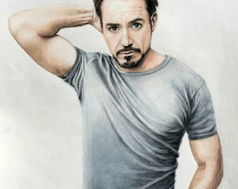 ORIGINAL Colored Pencil Portrait- RDJ