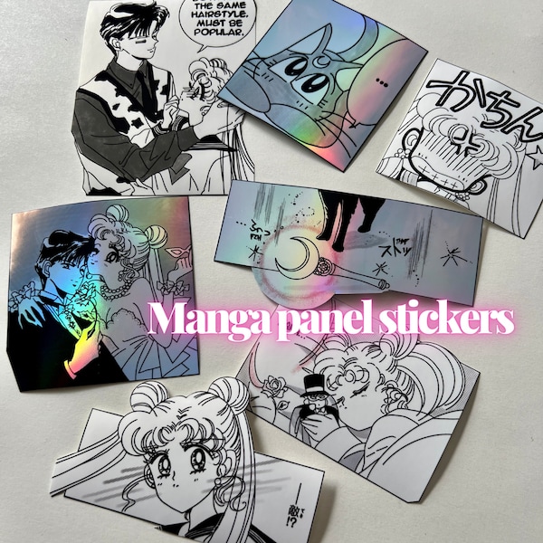 Sailor Moon Manga Stickers / Anime Stickers / Manga Panels / Holo Stickers / Pretty Guardian / Magical Girl Stickers