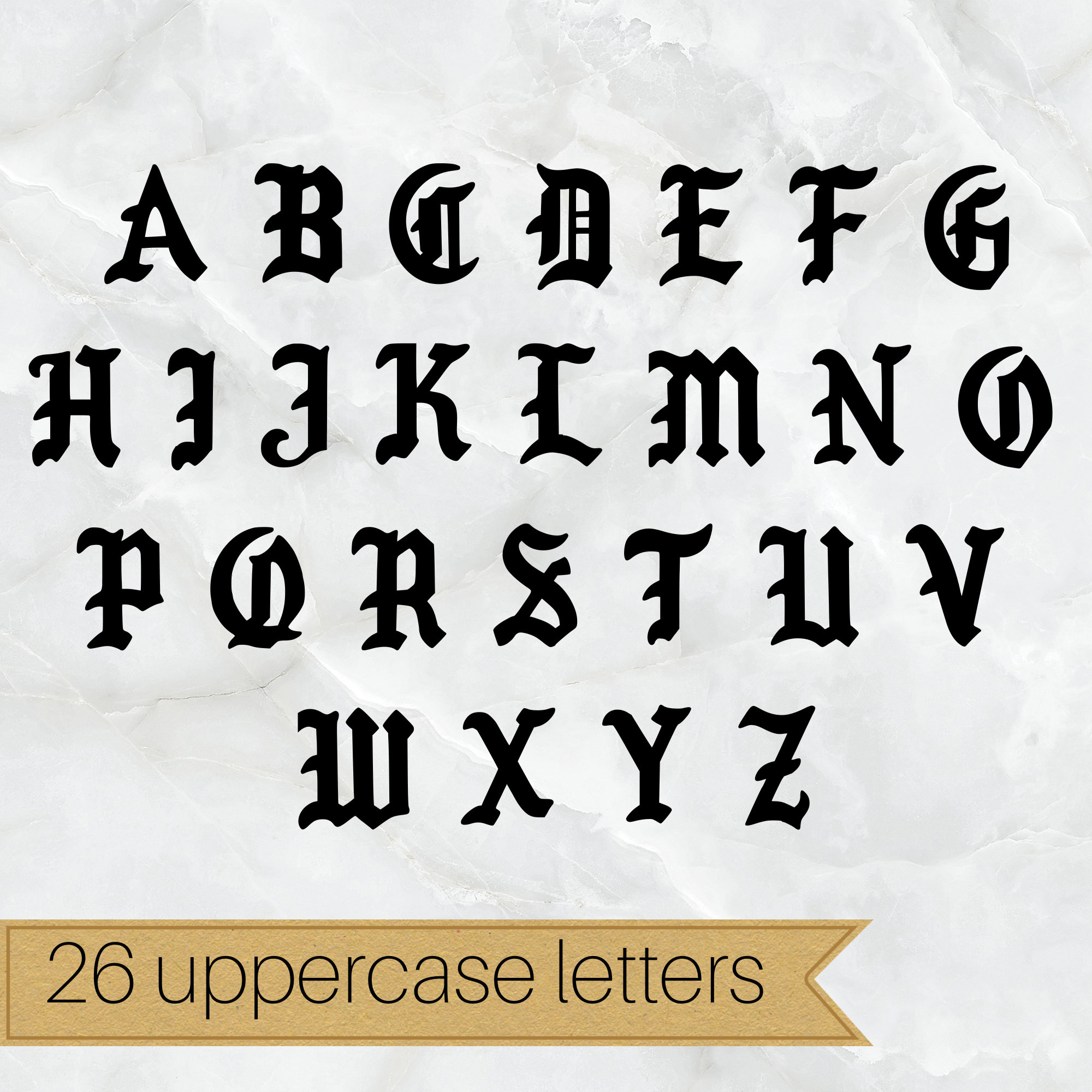Old English Alphabet / Gothic Font / Retro Font / I Feel Like Pablo