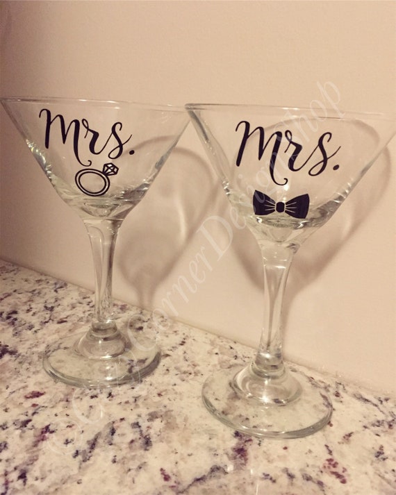 Personalized Martini Glasses - Great Wedding Gift