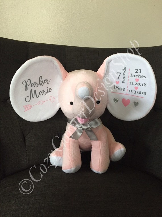 personalized stuffed elephant for baby