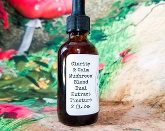 2 oz Clarity and Calm Reishi and Lion's Mane Double Extraction Tincture Blend
