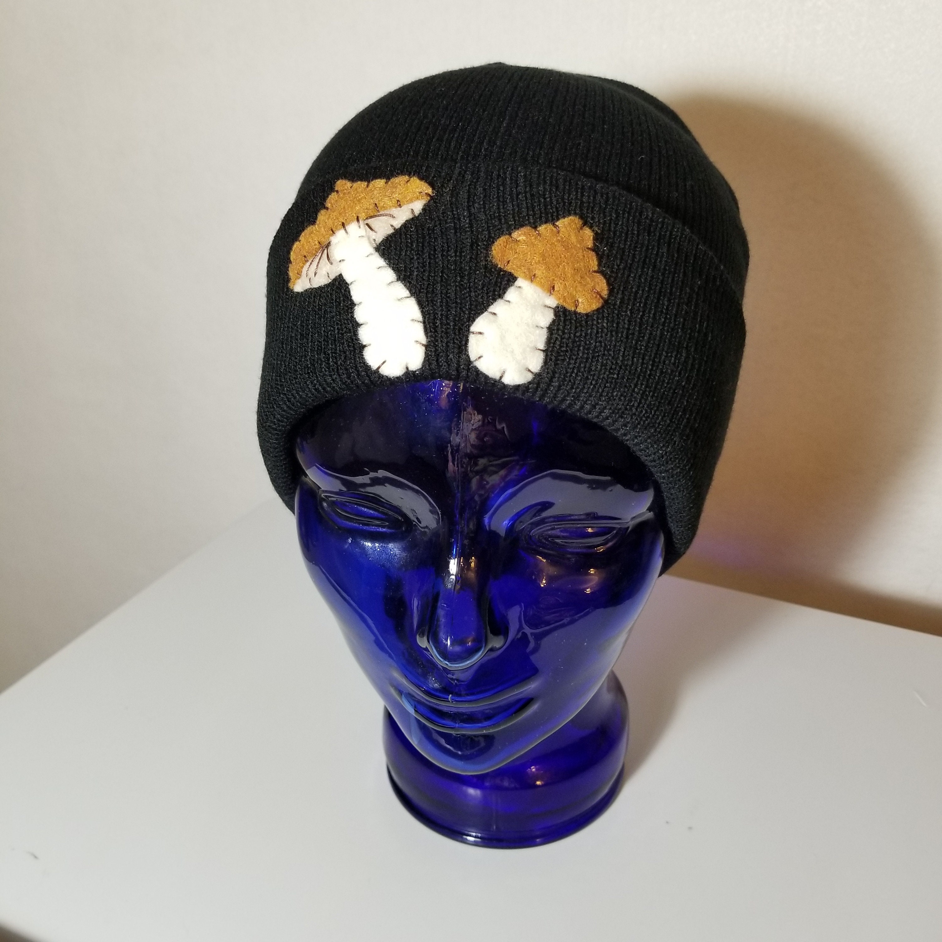 Mushroom Beanie Shroom Skull Cap Knit Hat Magic Mushroom Etsy