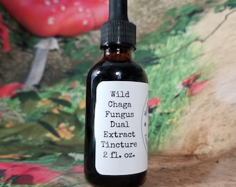 2 oz Chaga Organic Double Extraction Tincture, Wild Harvested