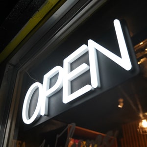 HiNeon LED OPEN Neon Sign for Business Store Modern Open Sign w/ remote controller