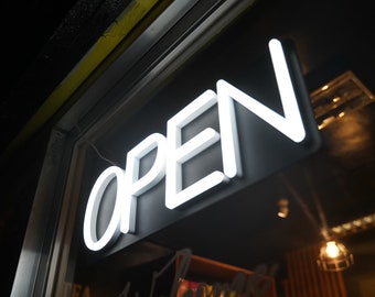 HiNeon LED OPEN Neon Sign for Business Store Modern Open Sign w/ remote controller