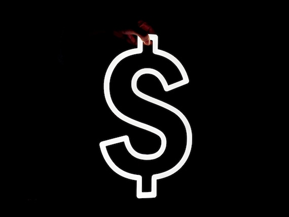 Dollar sign 2024 neon light