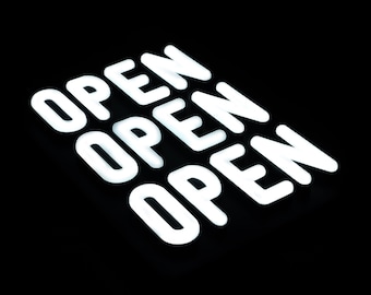 Triple Row Neon Open Sign: 11&quot;x8&quot; with Remote