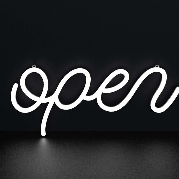 Open Sign 15"x6" LED Neon w Remote Control Dimmable - Business, Window, Restaurant, Store, Bar, Shop, Lighted Open Sign