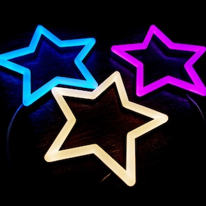 Small Star neon sign white pink blue yellow red green neon light stars