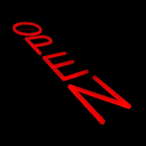 Red Vertical neon open sign for retail and business w/ remote control and hanging chain - 6 modes flashing