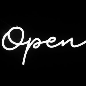OPEN Neon Sign Script 20&quot;x9&quot; S2 for Business Store Modern Open Sign w/ remote controller