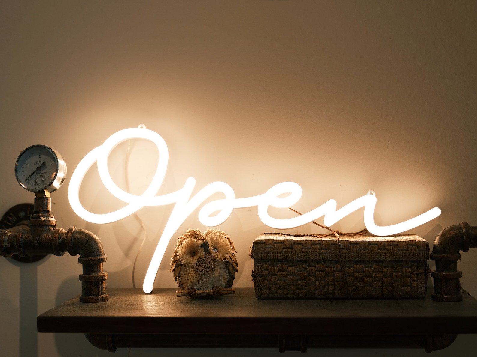 Warm White Neon OPEN Sign for Business Modern LED Open Sign W/ Etsy