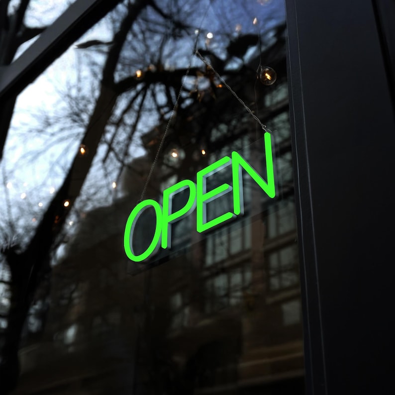 Bright LED Open Sign | Shop Decor With Remote (18" X 7") - Etsy