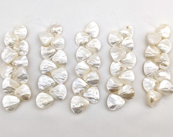 25pcs mother of pearl shell teeth beads natural colours approx 40-20mm
