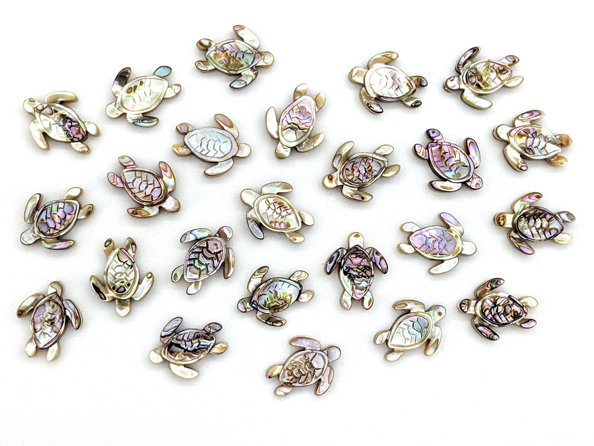Abalone Carved Sea Turtle Shell Single Bead - 20mm - Itty Bitty Bead ...
