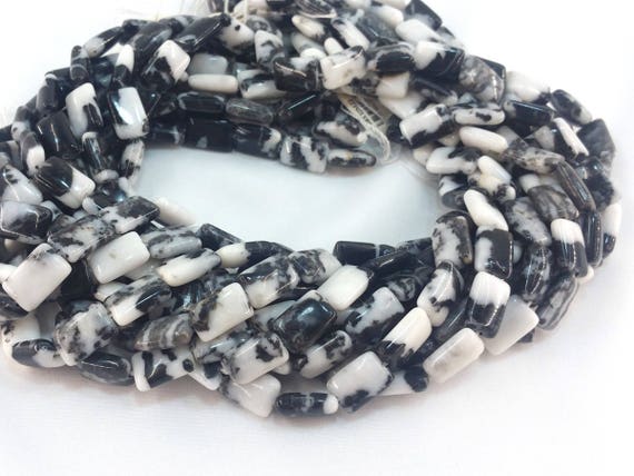 Mexican Zebra Jasper 12x8mm smooth puff rectangle beads approx. 15.5" strand or 7" strand
