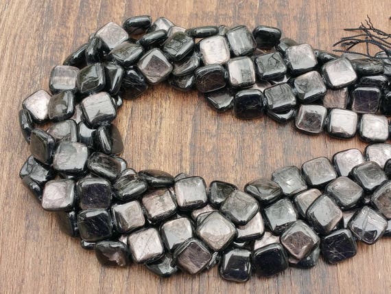 Hypersthene 11-12mm puff square beads approx. 15.5" strand or 7" strand