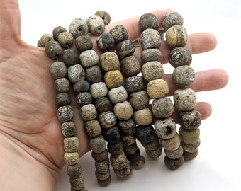 Stegodon bone fossil beads 7" strand - itty bitty bead bus - several sizes - 9mm 10mm 11mm 12mm 13mm 14mm 15mm 16mm 17mm 18mm genuine