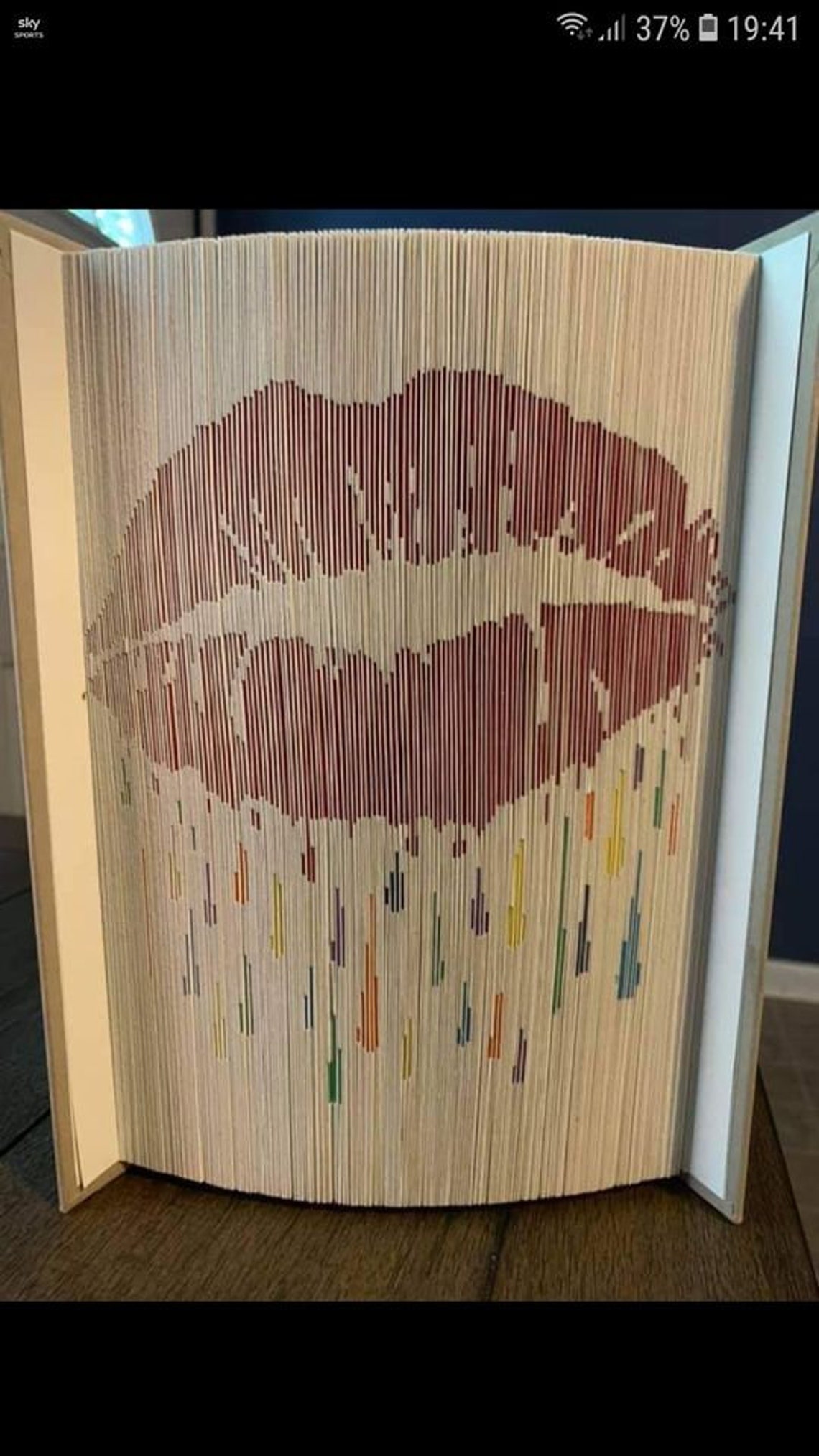 Dripping Lips Book Folding Pattern Shadow Fold Etsy