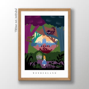 Alice in Wonderland Inspired Print | Wonderland Skyline | Disney Landscape | Disney character | Digital Disney Print | Wonderland