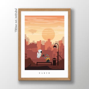 Wall-e Inspired Print | Earth Skyline | Disney Landscape | Disney character | Digital Disney Print | Earth