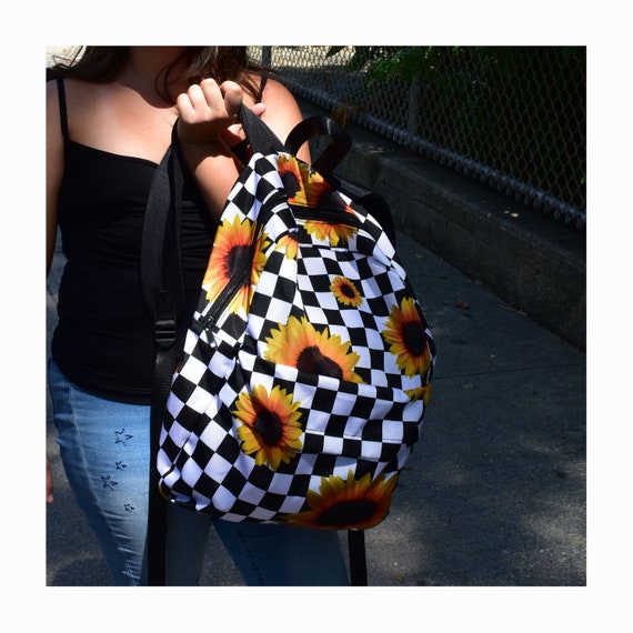 sunflower checkered backpack