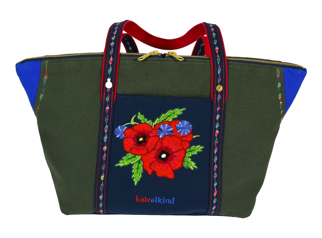 Green Embroidered Bag, Forest Green Purse, Vegan Bag, Birthday Gift for