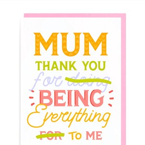 Muttertagskarte 'Alles', Mamas Tag, Danke Mama, Danke Mama, Tolle Mutter, Nummer Eins, herzliche süße Liebe Typografie