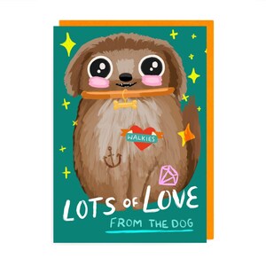 Carte L'amour du chien, fête des pères, fête des mères, anniversaire, de la part du chat, papa papa da pappa mignon roux noir brun blanc gris chaton animal de compagnie