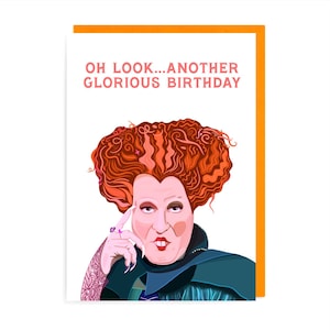 Hocus Pocus Biglietto di compleanno, Winifred Sanderson Anniversario Winnie Sorelle Strega Wiccan Pagano Incantesimo Glorioso Malato Scherzo Magia San Valentino