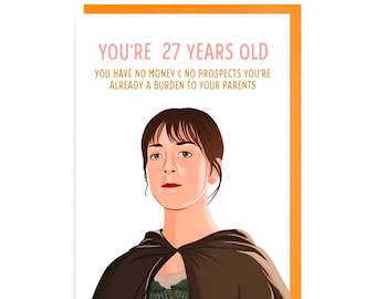 Funny Pride and Prejudice 27e verjaardagskaart: Charlotte Lucas