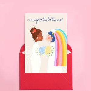 Pride Brides-trouwkaart, huwelijk, homoseksueel, homoseksueel, lesbisch feest, LGBTQ+ LGBTQ