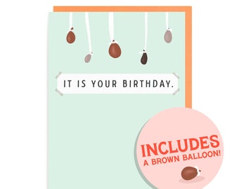 Dwight’s Birthday Card PLUS Free Brown Balloon, Professional The Office Meme Joke Funny Sarcastic Rude Dunder Mifflin Scranton Anniversary