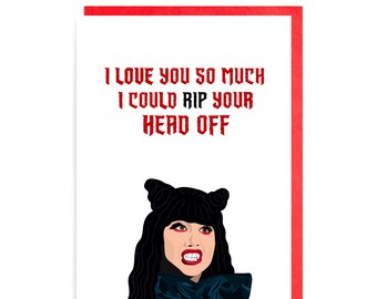 Nadja Love Vampire Card, Funny Gothic Anniversary Card, What We Do In The Shadows
