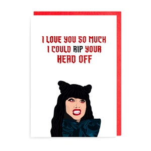 Nadja Love Vampire Card, What We Do in the Shadows Anniversario Gotico Compleanno Coppia Divertente Scherzo Omicidio Sangue Divertente Sfacciato WWDITS San Valentino