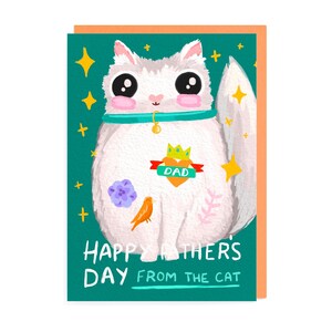 Carte de fête des pères chat, de la part du chat, papa papa da pappa mignon roux noir brun blanc gris chaton animal de compagnie