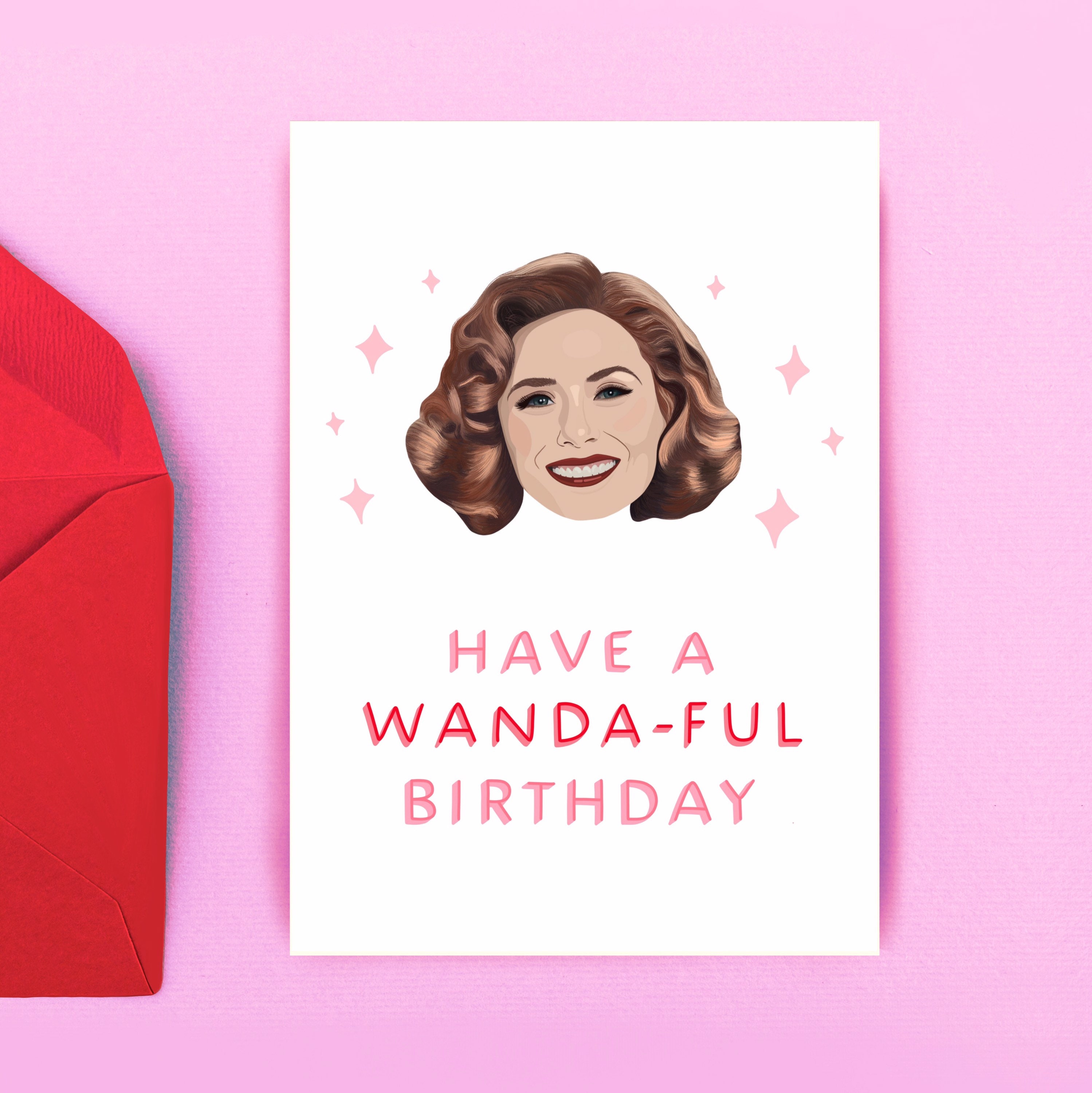 Wonderful Wanda 50s Birthday Card WandaVision WandaFul Etsy