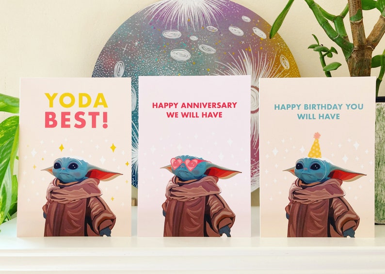 Baby Yoda Birthday Card The Mandalorian Star Wars Jedi Master | Etsy