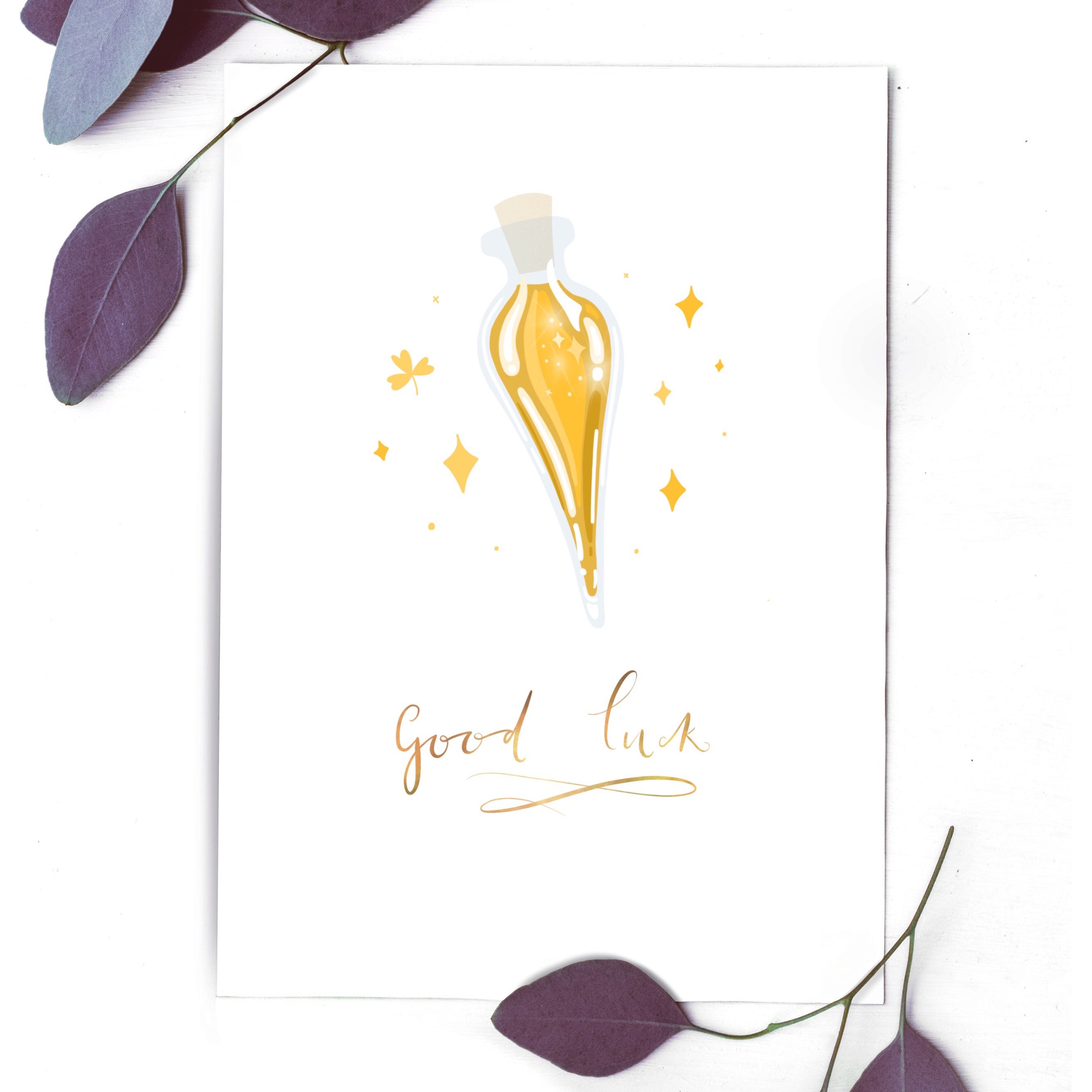 Liquid Luck Potion Card Harry Potter Good Lucky Magical Magic | Etsy