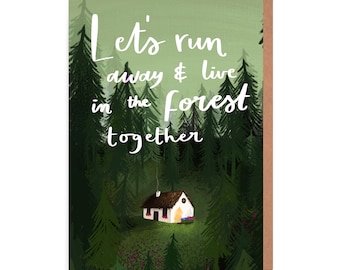 Forest Adventure Love Card - Cottage Core Anniversary