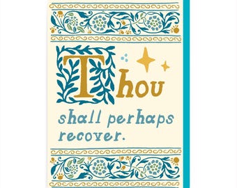 Medieval Get Well Card - Funny Fantasy Floral