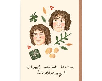 Lord of the Rings Second Birthday Card - Hobbits - Merry and Pippin