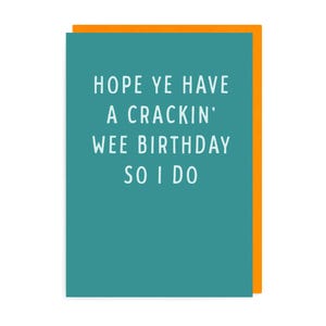 Cartão de aniversário Crackin' Wee, gíria de humor irlandês, dialeto da Irlanda do Norte, Belfast Strabane, Derry, Londonderry, dialeto fofo e engraçado, Tyrone