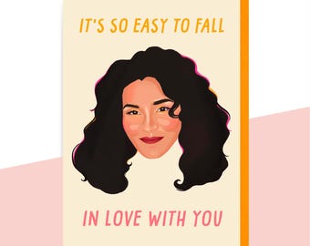 Olivia Dean Anniversary Card - Easy to Fall in Love - For Partner, Wife, Husband, Girlfriend, Boyfriend