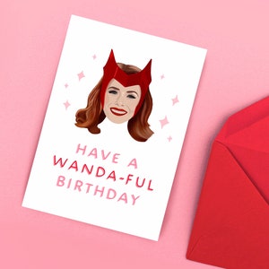 Meravigliosa carta Wanda, WandaVision Wanda-Ful Marvel Scarlet Witch Supereroe Eroe Avengers Maximoff Elizabeth Olsen Coppia Carino Anniversario