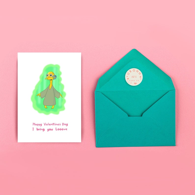 Mr Burns Valentines Day Card Simpsons I Bring You Love Funny Etsy UK