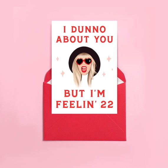 Funny Birthday Card Taylor Swift Inspired Taylor Swift Crying Feeling 22  Happy Birthday Greeting Card Tay Tay Bday 