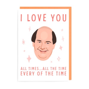 Kevin Every of the Time Card, The Office San Valentino Amore Vday Malone Anniversario Divertente Carino Dwight Michael Scott Barzelletta, Per Lui, Per Lei