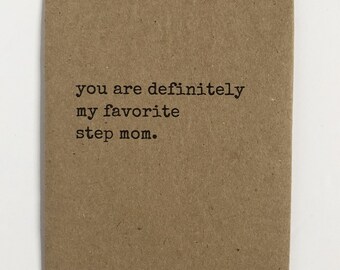 Step Mom Regalo Step Mom Regalo di nozze Funny Step Mom Card Biglietti di auguri Regalo fatto a mano per Step Mom al matrimonio Funny Card per Mom Regalo per Mom